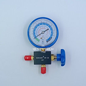 Đồng hồ nạp gas tủ lạnh điều hoà (HONGSEN SH-467) - Đồng hồ nạp gas máy lạnh đơn xanh HONGSEN