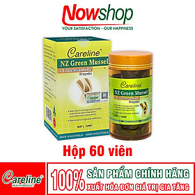 NZ Green Mussel + Glucosamine Careline hộp 60 viên hỗ trợ xương khớp chắc khỏe ngăn ngừa thoái hóa