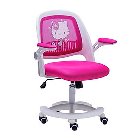 Ghế học bài tăng giảm chiều cao Hello Kitty lưới màu hồng cho bé gái CE1002-M Nhập khẩu cao cấp cho bé gái - học sinh tiểu học