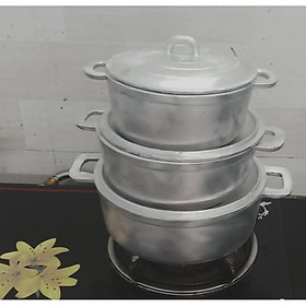 Mua NỒI GANG BỘ 3 NỒI GANG ĐÚC BẰNG THỦY LỰC ĐƯỜNG KÍNH 17 5CM+19CM+22CM