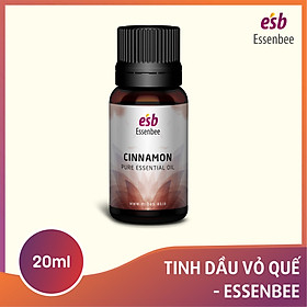 Tinh dầu Vỏ Quế – Essenbee – 20ml. Tăng cường tính miễn dịch, giảm bớt cơn ho, chống say tàu xe. Hỗ trợ hệ tiêu hóa, dễ tiêu, chống đầy hơi. Khử mùi hiệu quả và tái tạo bầu không khí trong lành.