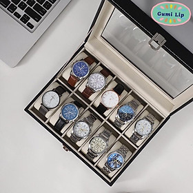 Mua Hộp khay đựng đồng hồ và trang sức cao cấp được bọc da tỉ mỉ   hộp đựng đồng hồ 10 ô