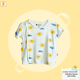 Áo sơ sinh tay ngắn Babiboo áo bác sĩ vải visco mềm mịn, họa tiết xinh xắn BTK055