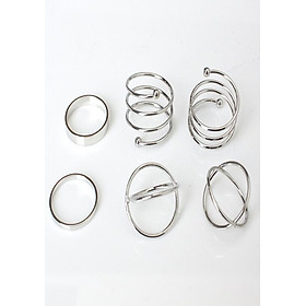Nhẫn combo 6 chiếc cá tính phong cách t501