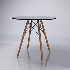 Mua Bàn Tròn Ibie Eiffel Chân Gỗ - Đen