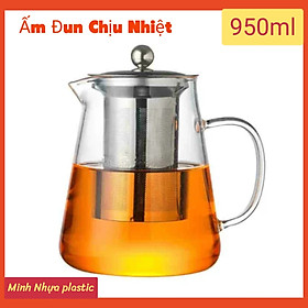 Mua BÌNH PHA TRÀ / ĐUN TRÀ THỦY TINH CHỊU NHIỆT CAO CẤP CÓ LÕI LỌC TRÀ VÀ NẮP INOX ( TĂNG BỘ CỌ VỆ SINH ẤM 4 CÁI )