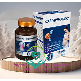 ￼CAL VIPHAR MK7 - Giúp  xương và răng chắc khỏe- Dùng cho phụ nữ có thai và cho con bú (Hộp 30 viên), vinaphar