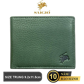 Ví Nam Cao Cấp ANILINE PEBBLE, Da Bò Siêu Bền Bỉ, Size Trung, Thiết Kế Đơn Giản, Dáng Ngang - Gập 2, Đựng Tiền và Thẻ ATM Tiện Dụng – Hàng Chính Hãng SAIGIO