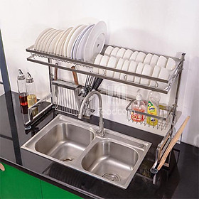 Kệ chén bát đa năng Foodcom bằng inox cao cấp không gỉ, giá để bát trên bồn rửa ráo nước cho nhà bếp sạch sẽ