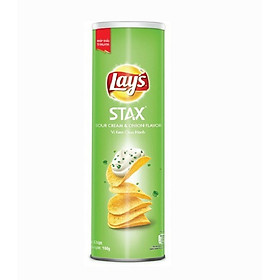 Snack khoai tây ống Lay s Stax Vị Kem chua hành tây 160g x2 hộp