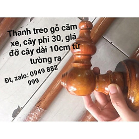 Thanh Treo Rèm Cửa Bằng Gỗ Căm Xe, Cây Phi 30 Đủ Phụ Kiện Đi Kèm