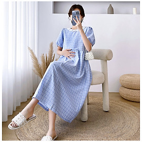 ĐẤM BẦU VÁY BẦU CÔNG SỞ CA RÔ THẮT DÂY, CỔ PHỐI REN