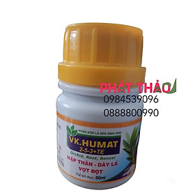 Mua Phân bón lá VK. HUMAT 2-5-3 + TE chai 50ml giúp cây trồng Mập thân  dày lá  Vọt đọt. Chống nứt thân  vàng lá.