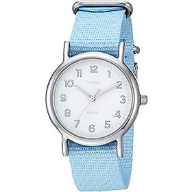 Timex Women's T2P370 Weekender 31mm Blue Floral Nylon Slip-Thru Strap Watch