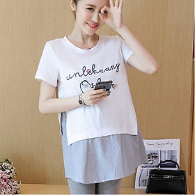 Áo bầu công sở chất cotton họa tiết thêu trước ngực đẹp trẻ trung( hàng Quảng Châu)