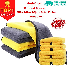 Khăn lau xe dododios siêu sạch siêu thấm hút lau ô tô xe máy xe đạp - hàng chính hãng 30x30cm