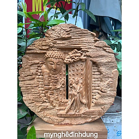 Mua Tượng nhất tâm bái phật bằng gỗ ngọc Am thơm nức cao 43x40x9cm