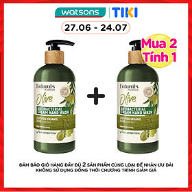 Kem Rửa Tay Naturals By Watsons Hương Olive True Natural Olive Antibacterial Cream Hand Wash 400ml