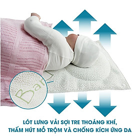 Gối lõm chống bẹt đầu cho bé sơ sinh kiêm kê tay cho bé bú