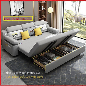 Mua Sofa giường thông minh đa năng - Giường ngủ gấp gọn có khoang chứa đồ  cổng sạc USB  vỏ bọc là vải lanh cao cấp