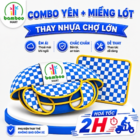 Combo Yên Xe Tập Đi Xanh Dương Kèm Lót Chân – Thay Vừa Xe Nhựa Chợ Lớn