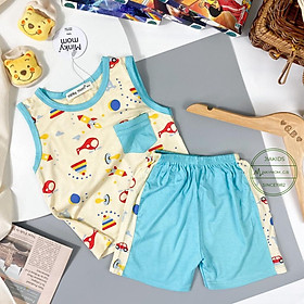 Đồ bộ bé trai, đồ bộ bé gái, bộ quần áo ba lỗ mùa hè cho bé size 16-25kg chất thun lạnh mềm mịn mát