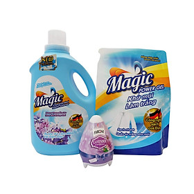 Bộ Sản Phẩm Nước Xả Hương Gió Biển 3,2L + Bịch Túi Nước Giặt Trắng Sáng 1,6L (Tặng 1 Sáp Thơm Farcent Hương Oải Hương)