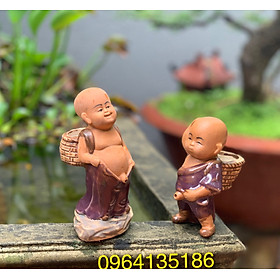 Mua Tượng a e chú tiểu đứng tè tiểu cảnh phun nước gốm  sứ Bát Tràng