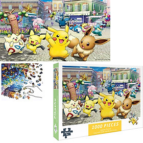 Bộ Tranh Ghép Xếp Hình 1000 Pcs Jigsaw Puzzle Tranh Ghép (75*50cm) Pokemon Bản Đẹp Cao Cấp