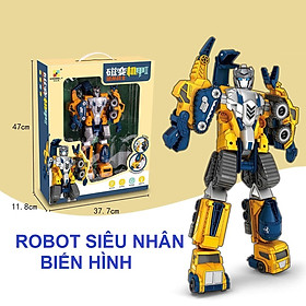 Robot biến hình siêu nhân transformer khổng lồ đồ chơi cho bé lắp ráp xe ô tô khủng long, quà tặng sinh nhật cho bé