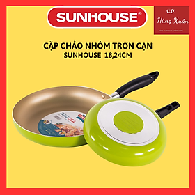 Mua Bộ Đôi Hoàn Hảo - Chảo Siêu Chống Dính Sunhouse (24 -18 cm) - Màu Sampanh