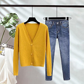 Áo len cardigan 3 khuy