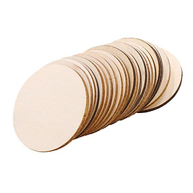 25pcs Unfinished Round Wooden Disc Blank Wood Cutout Circles Slices Discs DIY