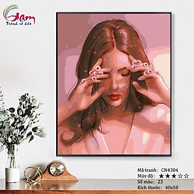 Mua Tranh tô màu số hóa Gam treo tường trang trí cô gái khí chất CN4304