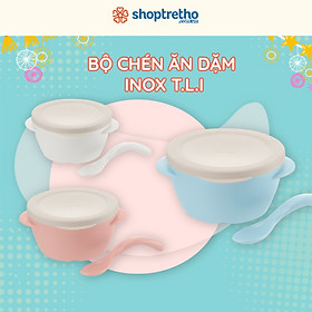 Chén ăn dặm inox kèm muỗng TLI Richell Nhật Bản | Baby