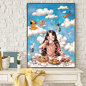 Mua Tranh chữ thập  tranh thêu kín cô gái chibi DX1075