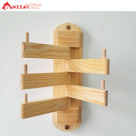 Móc gỗ gắn tường, kệ treo đồ trang trí Anzzar, decor phòng ngủ,móc treo quần áo, phụ kiện, giá gỗ treo quần áo-03 - Màu gỗ