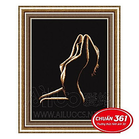 Tranh thêu chữ thập 3d Chân dung cô gái nude chưa thêu