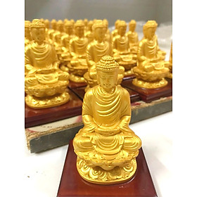 Tượng Phật A  Di Đà màu vàng nhũ trang trí xe ô tô phong thủy may mắn bình an TPT34