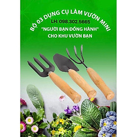 Bộ dụng cụ làm vườn 3 món Xẻng+Cào+Chĩa