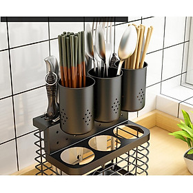 Ống Đũa Inox 304 SPEVI Cao Cấp - Đựng Muỗng Đũa, Đựng Dao Và Các Vật Dụng Nhà Bếp Tiện Lợi, Không Gỉ Sét, Có Thể Để Bàn Hoặc Treo Tường 2 in 1, Có Khay Hứng Nước Dễ Dàng Vệ Sinh - Hàng Chính Hãng