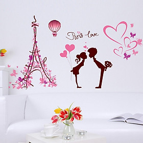 Decal dán tường cặp đôi Paris Love - HP116