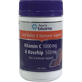 >> BÁO GIÁ Vitamin C 1000mg Injection | Shopee Lazada Sendo Tiki mới nhất 74 Henry Blooms Vitamin C 1000mg (asorbic acid) + Rosehip 500mg 180 Tablets