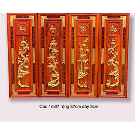 Mua Bộ tranh điêu khắc tích tứ quý bốn mùa trong năm  xuân  hạ  thu đông bằng gỗ hương đỏ  kt 37×107×3cm