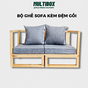 Mua Bộ Ghế Sofa Kèm Đệm Gối Ngồi Phòng Khách MultiBox  Ghế Sô Pha Gỗ Đa Năng Trang Trí Ngồi Chill Ban Công
