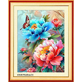 Mua Tranh thêu kín chữ thập Hoa mẫu đơn khoe sắc 63648  kích thước 50 x 68 cm