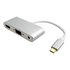 Mua Cáp Chuyển Đổi Type-C Sang HDMI + VGA + Audio + USB 2.0 Kingmaster KY-V011S - Hàng Chính Hãng