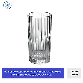 {Hàng chính hãng} Bộ 6 ly cao D1058A Duralex - Manhattan Trong Clear 305ml Thủy tinh cường lực cao cấp Pháp