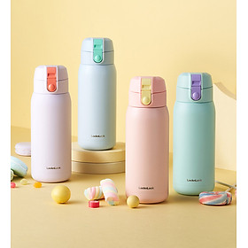 Bình giữ nhiệt LocknLock School Fit Cotton Candy 370ml LHC3233, Hàng chính hãng, chất liệu inox 304, có dây đeo - JoyMall