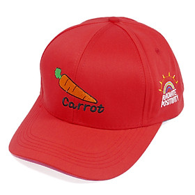 Nón kết cà rốt thời trang, độc đáo thêu nổi hình và chữ Carrot kèm hình cầu vồng bên hông nón, khóa cửa sổ gài - Hạnh Dương